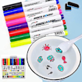 Miniatyrbillede 1 af 5: Magisk vandmaling pen, magiske doodle tegnepenne 4/8/12stk farver doodle vand flydende penne 8pcs