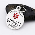 Miniatyrbilde 3 av 5: Epipen Tag, Epipen Bag Tag - Esa Tag - Glidelås - Helt kirurgisk rustfritt stål Medical Alert Symbol Id Tag Keyri