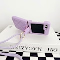 Miniatyrbillede 2 af 4: Premium Læder Bagside Cover Anti-Ridse Stødsikker Etui til Samsung Galaxy Z Flip 6 med Ring, Krydsrem White