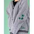 Pikkukuva 3 / 5: Taylor Swift Star Folklore Cardigan Tähtikirjailtu Oversized Neulepaita Harmaa Grey M
