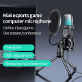 Miniatyrbilde 5 av 5: Usb Mikrofon Rgb Mikrofon Kondensator Wire Gaming Mic For Podcast Recording Studio Streaming Bærbar Stasjonær PC Black