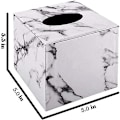 Miniatyrbillede 5 af 5: Vævæskeskrin Cover, Vævæskeskrin Cover Kvadratisk, Marmorstribet Vævæskeskrin Cover, Vævæskeskrin Holder Til Badeværelsestilbehør, PU Læder Vævæskeskrin Holder, Marmor St