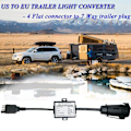 Pikkukuva 2 / 5: Us To Europe Trailer Light Converter 4 Way Flat Socket (amerikkalainen ajoneuvo) 7 Way Round Socket (eu black