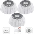 3 stk. Mikrofibermoppehoveder, Moppehoveder, Runde Erstatningsmoppehoveder 360° Rotationsmoppehoveder til 360° Roterende Mopper (Diameter 16 cm)