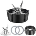 kompatibel med Osterizer Blender, 4-punkts knivenhet med 2-delad gummitätningspackning 4961 Silver  Black