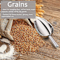 Miniatyrbillede 5 af 5: 6 ounce isske sæt af 2, små rustfrit stål isskeer til isterninger/slik/mel/sukker, metal utility skeer til dåser, bagning, køkken pantry,