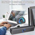 Miniatyrbilde 5 av 5: Bluetooth-datamaskinhøyttalere med knottvolumkontroll og 3,5 mm Aux-inngang, bærbar Soundbar-høyttaler for bærbar PC Black