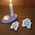 Miniatyrbillede 2 af 5: 3D Hus Lysforme Husform Silikoneforme Håndlavede Påskeforme DIY Epoxyharpiksforme Kagedekorationskunstværktøjer L L