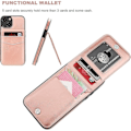 Miniatyrbillede 3 af 5: Skal Plånbok med Kortfack, Premium Læder Magnetlås Ställ Robust Beskyttelse til iPhone 23 (rød)（PA） red iPhone15 plus