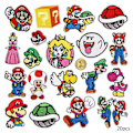 Miniatyrbillede 1 af 5: Stryge på patches, 20 stk. Mario Bros broderede applikation patches sy på stryge på patches Diy dekoration patches til tøj, jakke, sko, taske, kasket