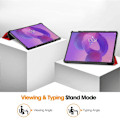 Miniatyrbillede 5 af 5: Til Lenovo Idea Tab Pro Etui Anti-Drop Læder Stand Tablet Cover - Grå Multicolor Red