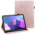 Miniatyrbillede 1 af 5: Til Lenovo Tab P11 Gen 2 prægning Dropsikkert tabletcover PU læder pungetui med stativ Rose Gold