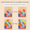 Miniatyrbild 3 av 7: Montessori-leksaker för barn 3 4 5 6 år, transparent hjärngåta pussel leksak intelligens färgglada block, geometrisk pedagogiskt spel present till barn Wooden puzzle