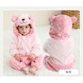 Miniatyrbilde 2 av 2: Michley tegneserie jumpsuit for barn, høst og vinter, dyre hjemmeklær, grenseoverskridende barn flanell klatreklær - Rosa bjørn (80) Pink bear 80cm