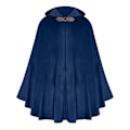 Miniatyrbillede 1 af 5: Halloween Kappe med Hætte - Shawl-Stil Design - Kappe med Spænde - Ensfarvet - Middelalderlig Stil - Lang Robe Blue One Size
