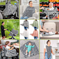Miniatyrbilde 2 av 5: Ammedekke i bomull for amming, svært elastisk, babyhette Gray strip