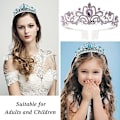 Miniatyrbillede 3 af 3: Tiara-kroner til kvinder og piger - Elegant prinsessekrone - Tiaraer til kvinder - Brude- og bryllupskrystalkrone - Tiara-hårtilbehør