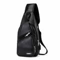 Skuldertaske Herre Crossbody Taske Læder - Sort sort black
