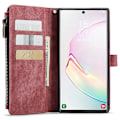 Miniatyrbild 4 av 5: For Caseme Samsung Note10 Plus 4G/5G C30-serien Nytt blixtlåsfodral i läder Red Samsung Galaxy Note 10 Plus 5G