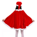 Pikkukuva 2 / 5: Joulu Lasten Tytöt Sametti Viitta Mekko Joulupukki Hattu Shorts Xmas Puku Setti Halloween Juhlat Karnevaali Fancy Dress Up Asuste 150cm