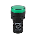 Miniatyrbillede 4 af 5: Sourcingmap 2 stk Ac220v Grøn Led Power Indikator Pilot Signal Lys Lampe 22mm Dia