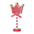 Miniatyrbillede 5 af 5: Jul Led Light Lodrette Skilte Med Led Lys Til Julelampe Skrivebordsskilt Stop Ornament Julebordslys D Red White