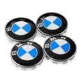 4 st 68 mm blå och vita navkapslar BMW
