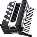 Miniatyrbild 5 av 5: Miniatyr dragspel med fodral Miniatyr musikinstrument replika samlarobjekt