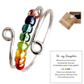 Miniatyrbild 1 av 5: Drive Your Anxiety Regnbågsfärgade Pärlor Fidget Ring, justerbar Ångestring för Dotter, ring med Pärlor S