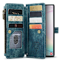 Miniatyrbild 3 av 5: For Caseme Samsung Note10 Plus 4G/5G C30-serien Ny blixtlåsfodral i läder Röd Blue Samsung Galaxy Note 10 Plus 5G