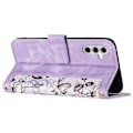 Pikkukuva 3 / 5: Samsung Galaxy A55 5g -puhelimen nahkakotelon case , jossa on kukkakuvio Light Purple
