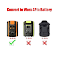 Miniatyrbilde 2 av 3: Adapter For /// M 18 18v - Batteri Til For 4pins batteriverktøy Bruk Dm18worx [gratis frakt]