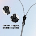 Miniatyrbild 3 av 5: 18 st Fix Zip Puller, Zipper Fixer Avtagbar Zipper Reparationssats, Omedelbar Zipper Flikar Dragkedja Byte Slider (Svart)
