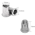 Miniatyrbilde 2 av 5: Popmutter 100 stk Popmutter Gjengede Mutter Rustfritt Stål Popmutter Flat Head Gjengede Muttere Popmutter Gjengede Inserter Mutter Hode Mutter For Hus
