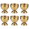 Miniatyrbilde 1 av 3: 6 stk eggekopper i rustfritt stål Bord eggholderstativ Små ølvinkopper Cy Golden 4.7x4.7x4.7cm