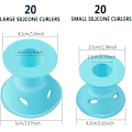 Miniatyrbillede 3 af 5: 40 silikone curlers (blå), silikone curlers magiske curlers uden varme, ingen clips hårpleje DIY værktøj