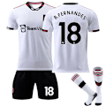 Miniatyrbillede 4 af 7: 22-23 Red Devils udebanet hvid trøje nr. 7 Ronaldo fodboldtrøje 25 Sancho 10 Rashford børnesæt med strømper Ingen nummer + strømper No number + socks XXXL