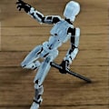 Miniatyrbillede 2 af 2: T13 Action Figur, Titan 13 Action Figur med 4 typer våben og 3 typer hænder, T13 Action Figur 3d trykt Multi-jointed Movable Clear white