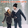 Miniatyrbillede 5 af 7: 2 stk Søde Fuzzy Bjørnøre Beanie Huer Kvinder Varme Plys Knittet Hat Blød Vinter Kunstig Pels Dyr Knittet Hat Skull Caps til Voksne, Sort og Hvid