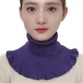 Miniatyrbilde 1 av 4: Kvinner Strikket Turtleneck Varm Strikket Mock False Collar Mote Høy krage