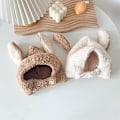 Miniatyrbilde 3 av 7: Vinterlue - Varme Barneluer for Småbarn - Myk Plusslue med Øreklaffer, Beanie, Skallelue, Dyreluer for Ski Camel One Size