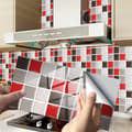24 st (Röd Mosaik) Rektangulära Självhäftande Dekorativa Kakelplattor
