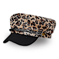 Miniatyrbild 1 av 2: Retro Wool Leopardmönstrad Casual Hatt Platt Topp Dam Vintermössor Kvinnor Basebollkeps Modeaccessoarer Militärkepsar