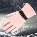 Miniatyrbillede 5 af 5: Full Finger Ski Handsker Elastiske Touchscreen Handsker Fleece Foring Varme Handsker Pink