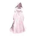 Miniatyrbild 3 av 8: Gotisk Huvad Kläning Brudklänning Cosplay Halloween Rosa XXXL