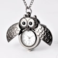 Miniatyrbillede 2 af 4: 1 stk. Fashion Owl Design sort Tone Quartz Lommeur