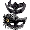 Miniatyrbilde 1 av 5: Par Venetian Mask Masquerade Mask Kvinne Blonder Venetian Mask for Kvinne Mann Masquerade Fest