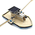Miniatyrbild 1 av 3: Modellleksaker Trämodell Båtmontering Diy Handgjord Sats Kondensatormonterad Solmodell