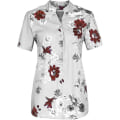 Miniatyrbild 3 av 5: Blommiga toppar för kvinnor 2023 Button Down Mode Casual Lång-/kortärmade skjortor Blus White 3X-Large