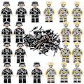 Pikkukuva 1 / 5: 20 kpl sotilaita + aseita minifiguurit Ww2 set, armeijan aseita